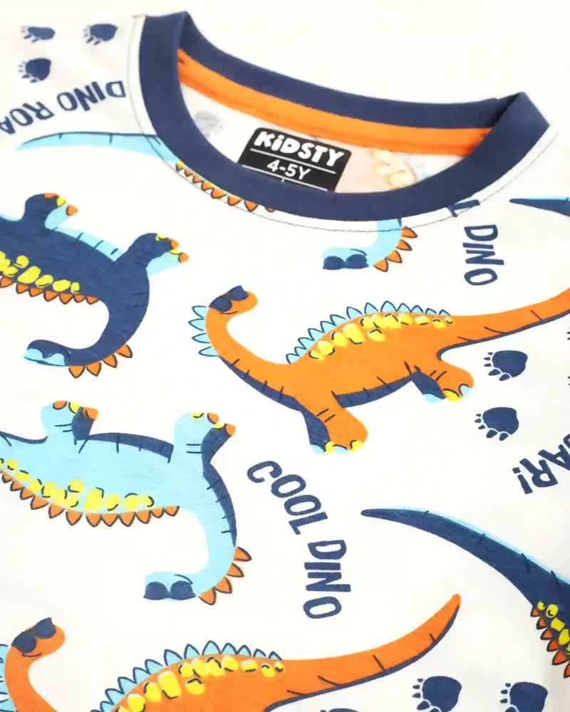 Dino World Boys Shorts Set unisex kidswear — back view | A Tiny Bee
