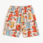 Doodle Dino Shorts Set elastic-waist shorts — front view | A Tiny Bee