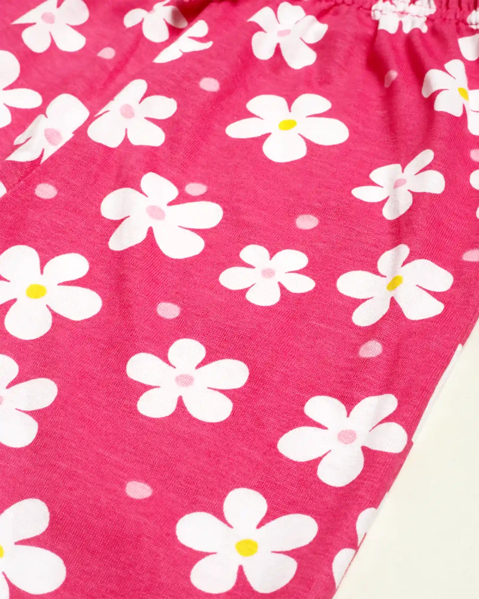 Flamingo Fun Girls Pajama Set Shorts Set side view — unisex kids 1-7y | A Tiny Bee