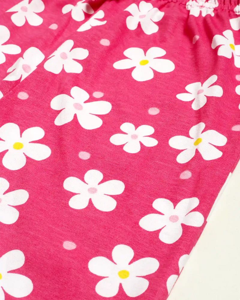 Flamingo Fun Girls Pajama Set Shorts Set side view — unisex kids 1-7y | A Tiny Bee