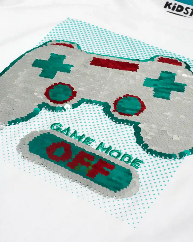 Game On Boys Shorts Set print detail — kids 1-7y | A Tiny Bee