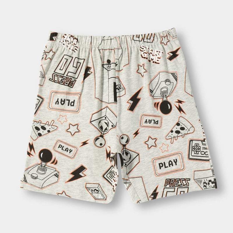 Game On Shorts Set print detail — kids 1-7y | A Tiny Bee