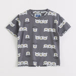 Happy Bear Shorts Set print detail — kids 1-7y | A Tiny Bee