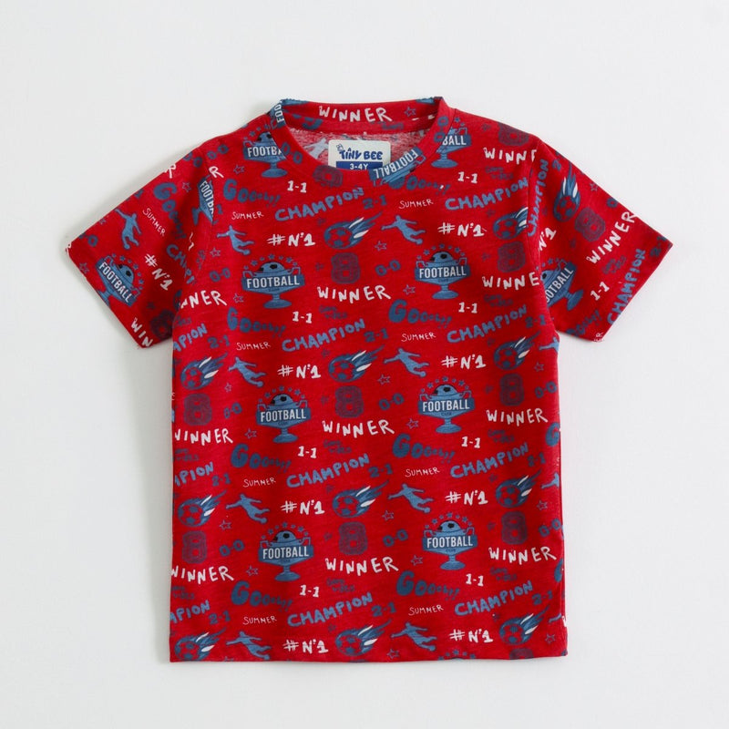 Little Champion Shorts Set print detail — kids 1-7y | A Tiny Bee