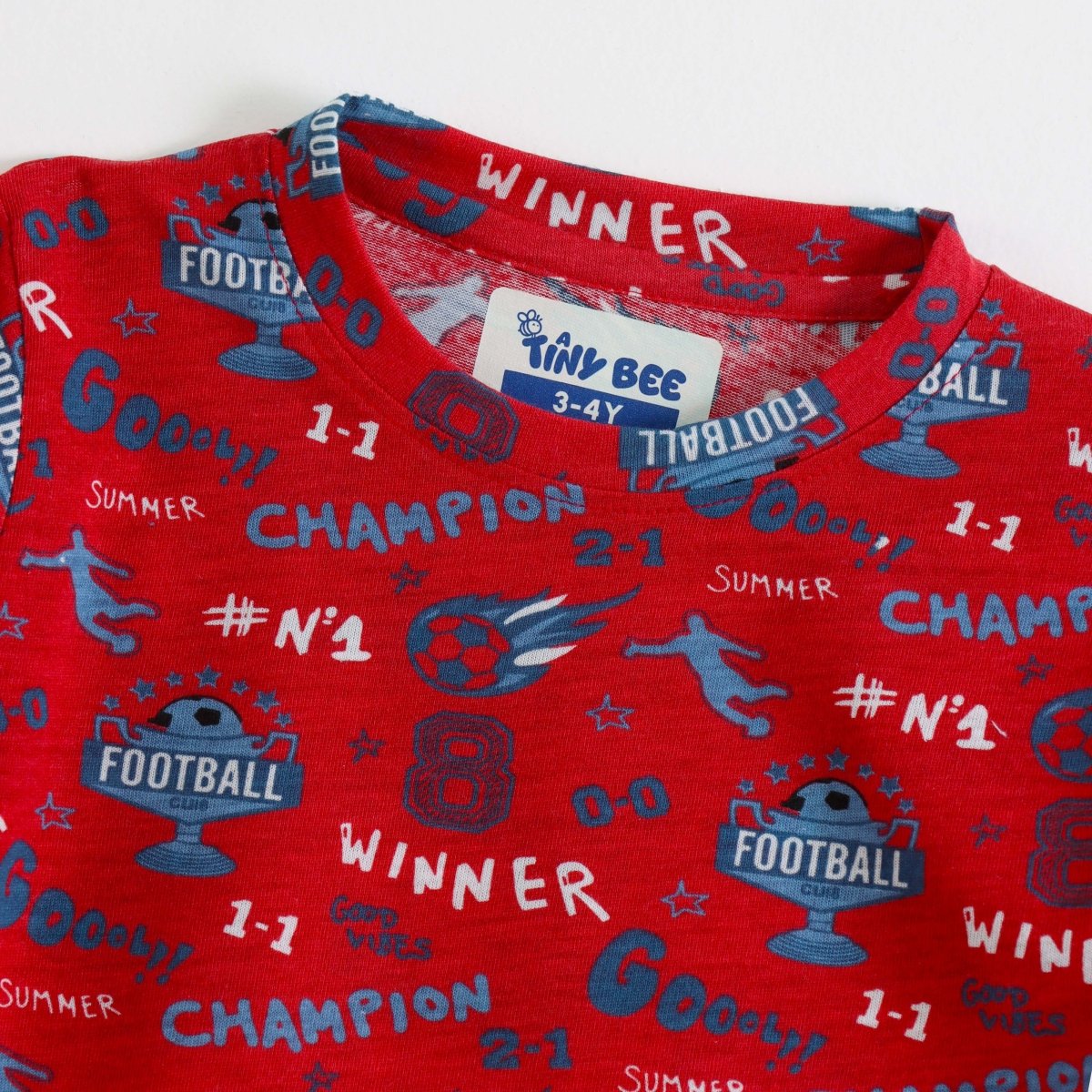 Little Champion Shorts Set fabric and fit close-up | A Tiny Bee