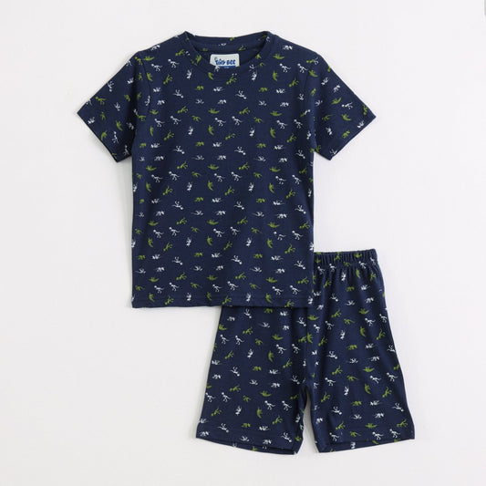 Little Dino Shorts Set for kids ages 1-7 — front view | A Tiny Bee