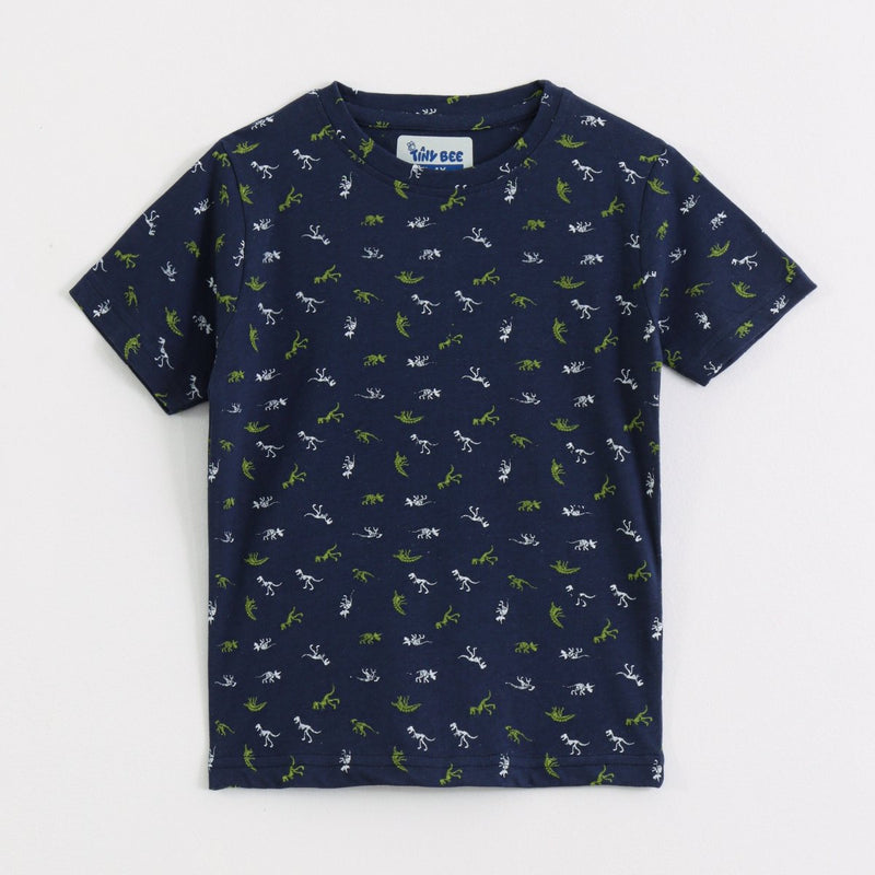 Little Dino Shorts Set print detail — kids 1-7y | A Tiny Bee