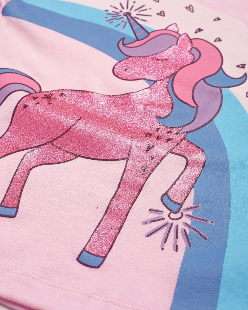 Magical Unicorn Girls Shorts Set unisex kidswear — back view | A Tiny Bee