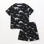 Midnight Dino Shorts Set for kids ages 1-7 — front view | A Tiny Bee