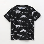 Midnight Dino Shorts Set print detail — kids 1-7y | A Tiny Bee