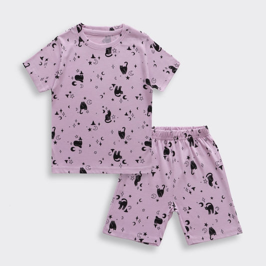 Moonlight Meow Shorts Set (Unisex) - A Tiny Bee