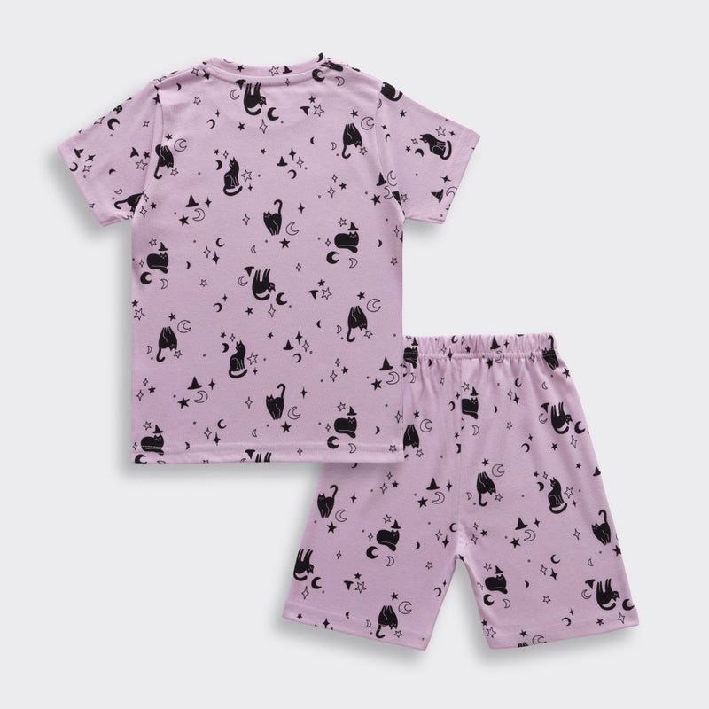 Moonlight Meow Shorts Set (Unisex) - A Tiny Bee
