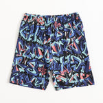 Neon Scribble Shorts Set elastic-waist shorts — front view | A Tiny Bee
