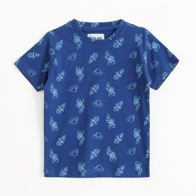 Ocean Shell Shorts Set short-sleeve T-shirt — front view | A Tiny Bee