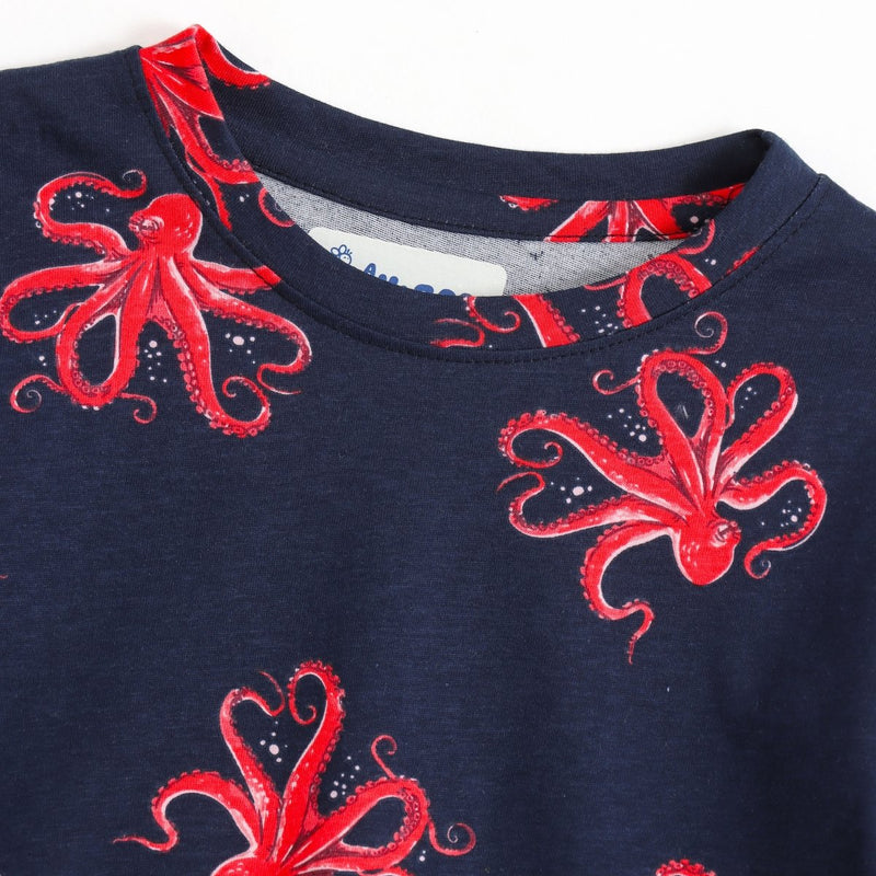 Octo Bloom Shorts Set crew neckline and print detail | A Tiny Bee