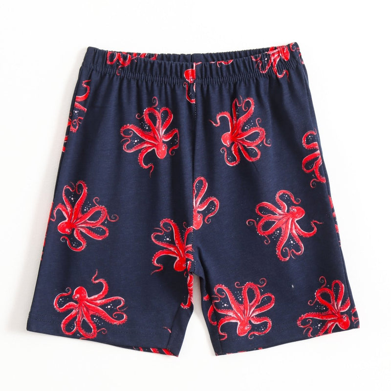 Octo Bloom Shorts Set elastic-waist shorts — front view | A Tiny Bee