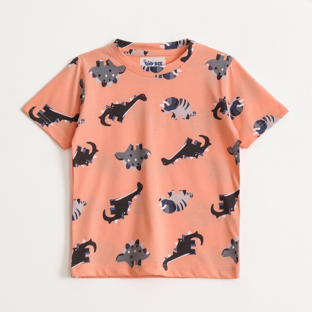 Peach Dino Roar Shorts Set (Unisex) - A Tiny Bee