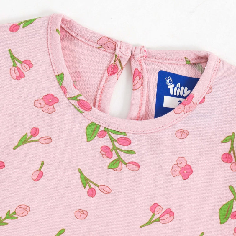 Pink Blossom Girls Dress - A Tiny Bee