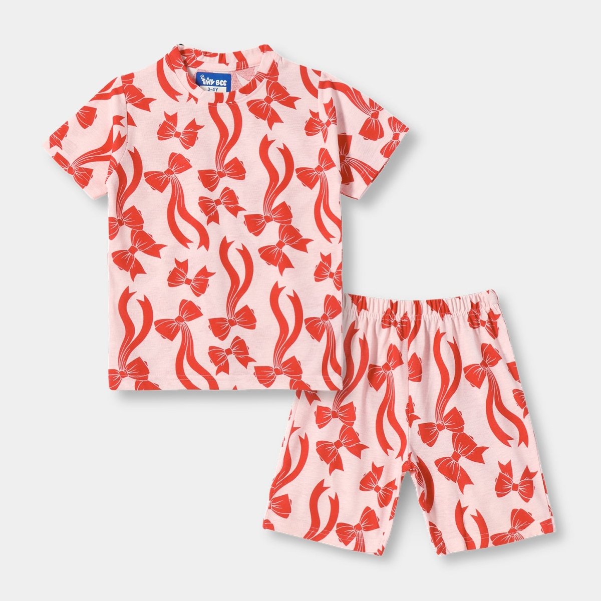 Pink Rose Shorts Set for kids ages 1-7 — front view | A Tiny Bee