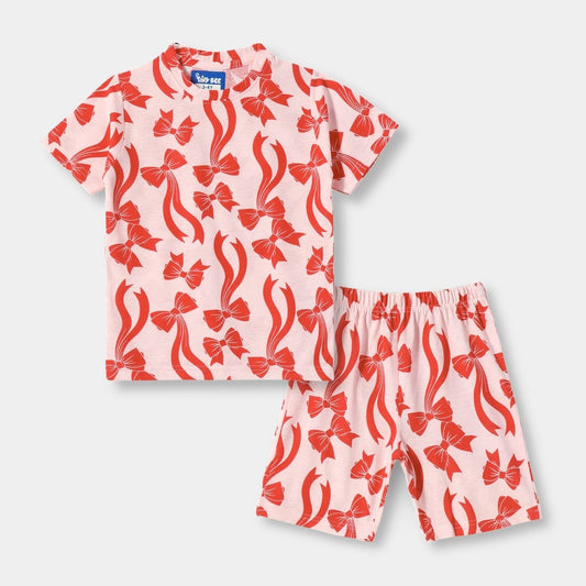 Pink Rose Shorts Set for kids ages 1-7 — front view | A Tiny Bee