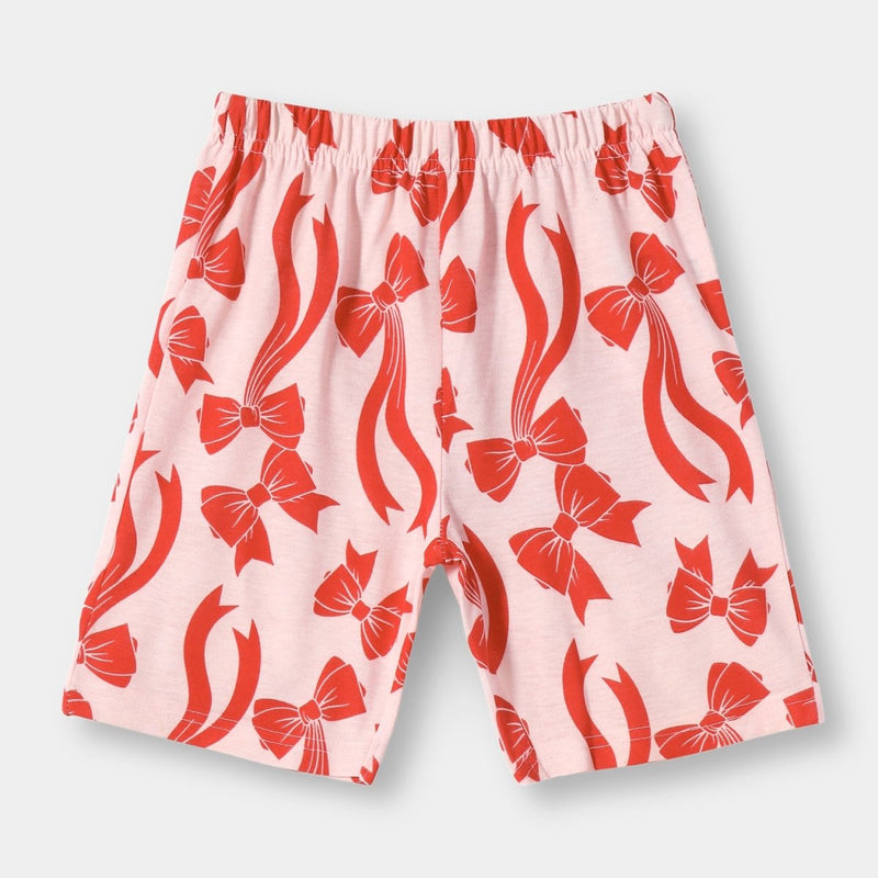 Pink Rose Shorts Set print detail — kids 1-7y | A Tiny Bee