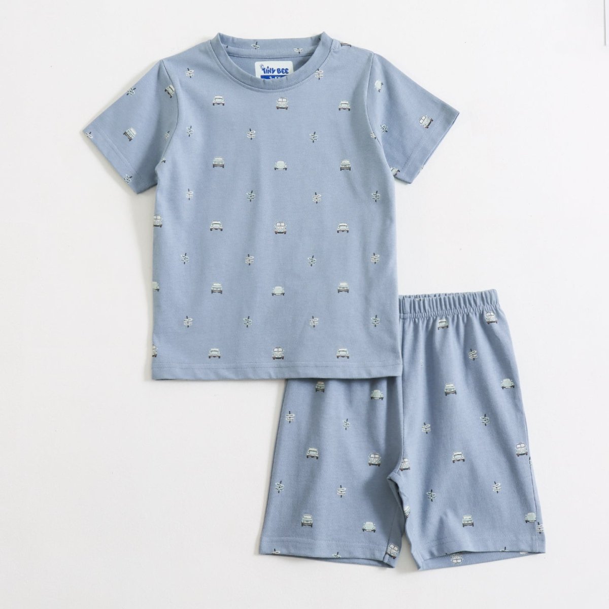 Playtime Cars Shorts Set for kids ages 1-7 — front view | A Tiny Bee