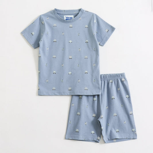 Playtime Cars Shorts Set for kids ages 1-7 — front view | A Tiny Bee