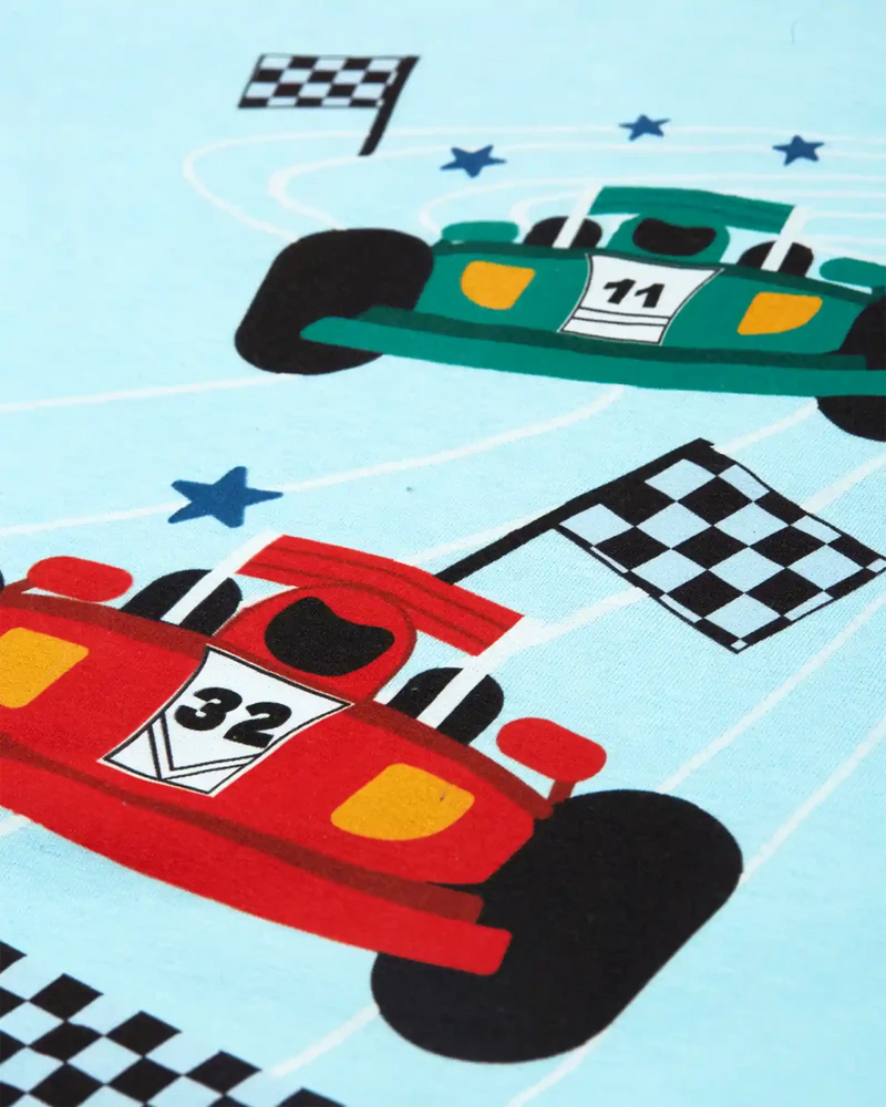 Racing Cars Boys Shorts Set unisex kidswear — back view | A Tiny Bee