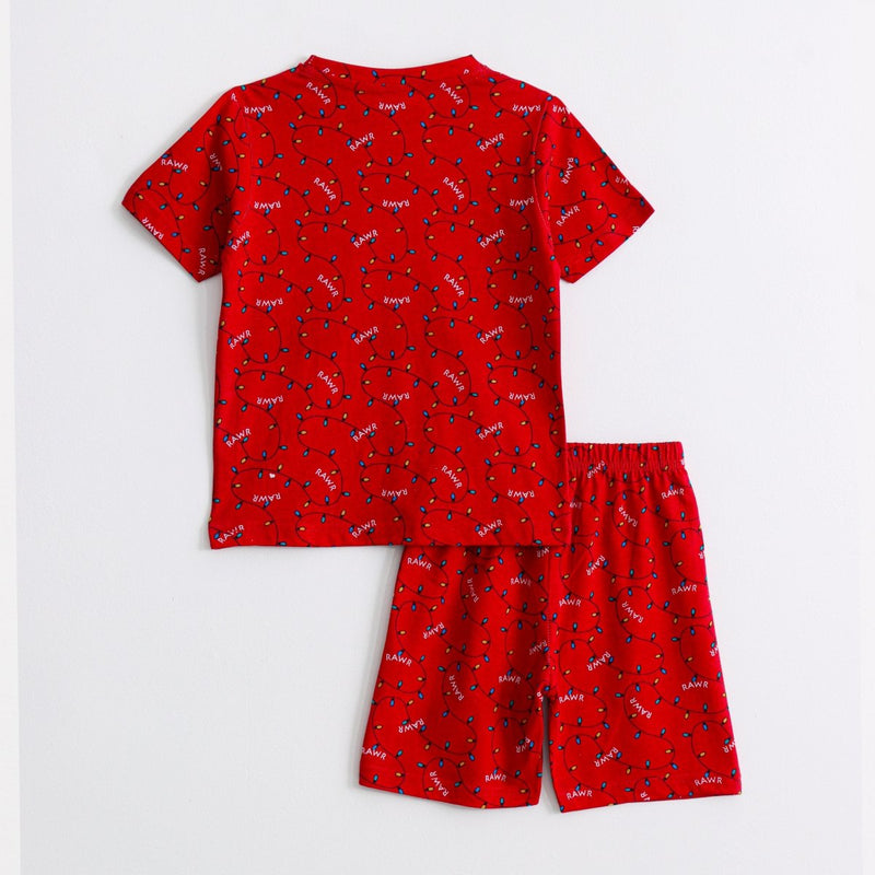 RAWR Print Shorts Set unisex kidswear — back view | A Tiny Bee