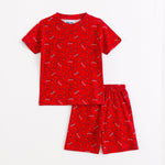 RAWR Print Shorts Set for kids ages 1-7 — front view | A Tiny Bee