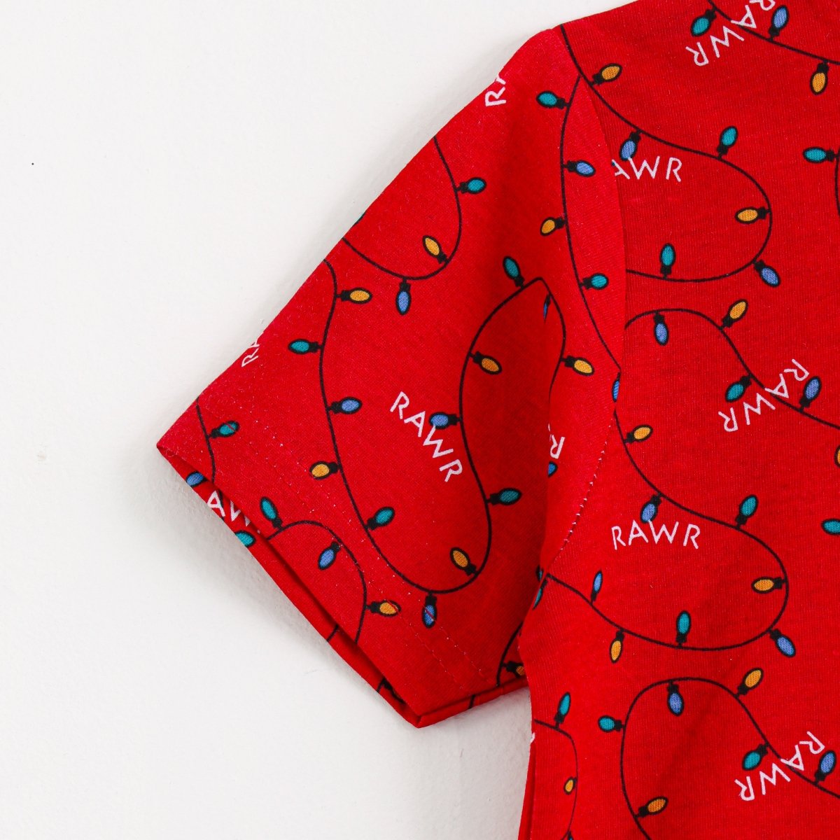 RAWR Print Shorts Set side view — unisex kids 1-7y | A Tiny Bee