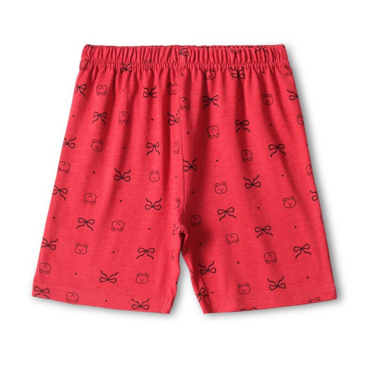 Red Dear Shorts Set print detail — kids 1-7y | A Tiny Bee