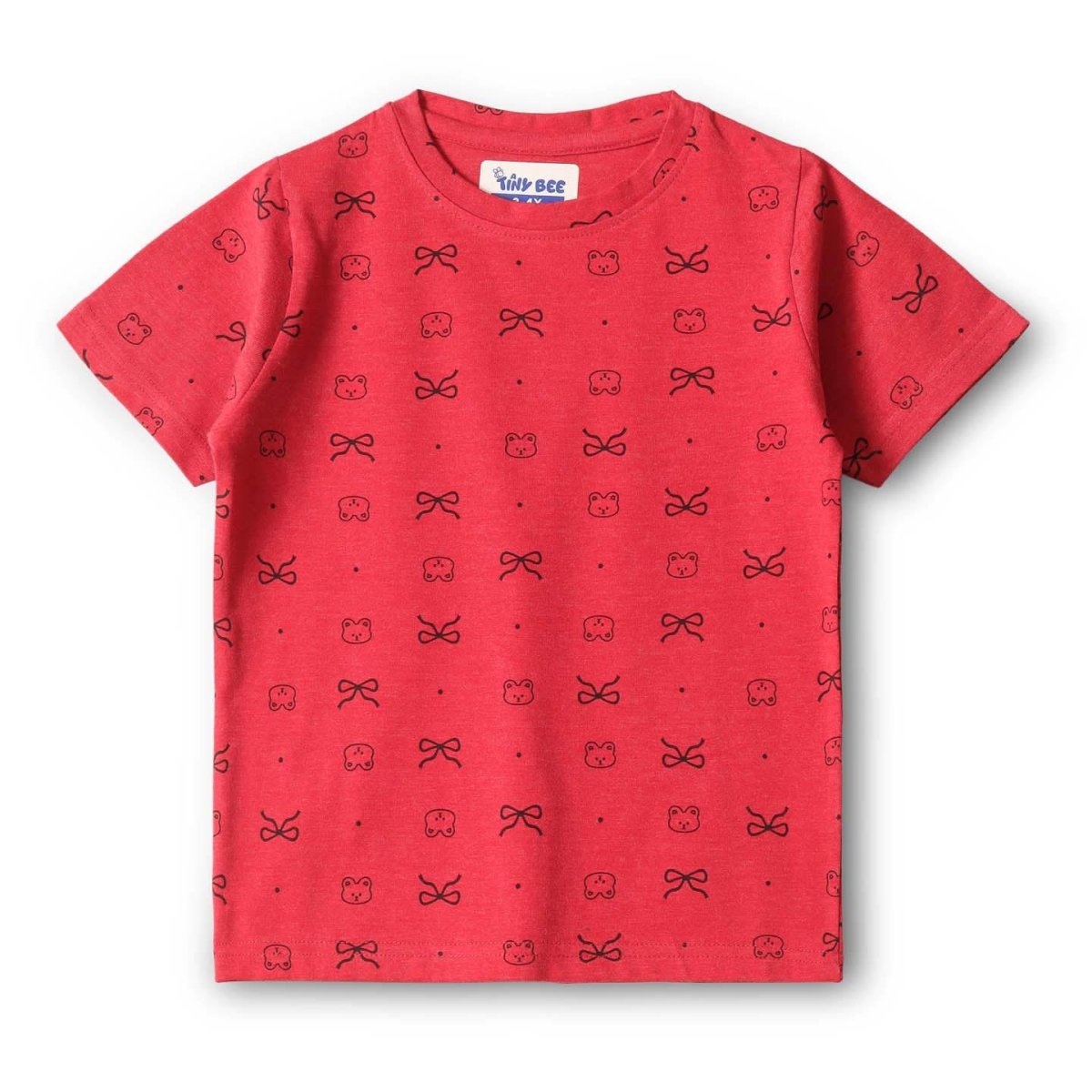 Red Dear Shorts Set unisex kidswear — back view | A Tiny Bee