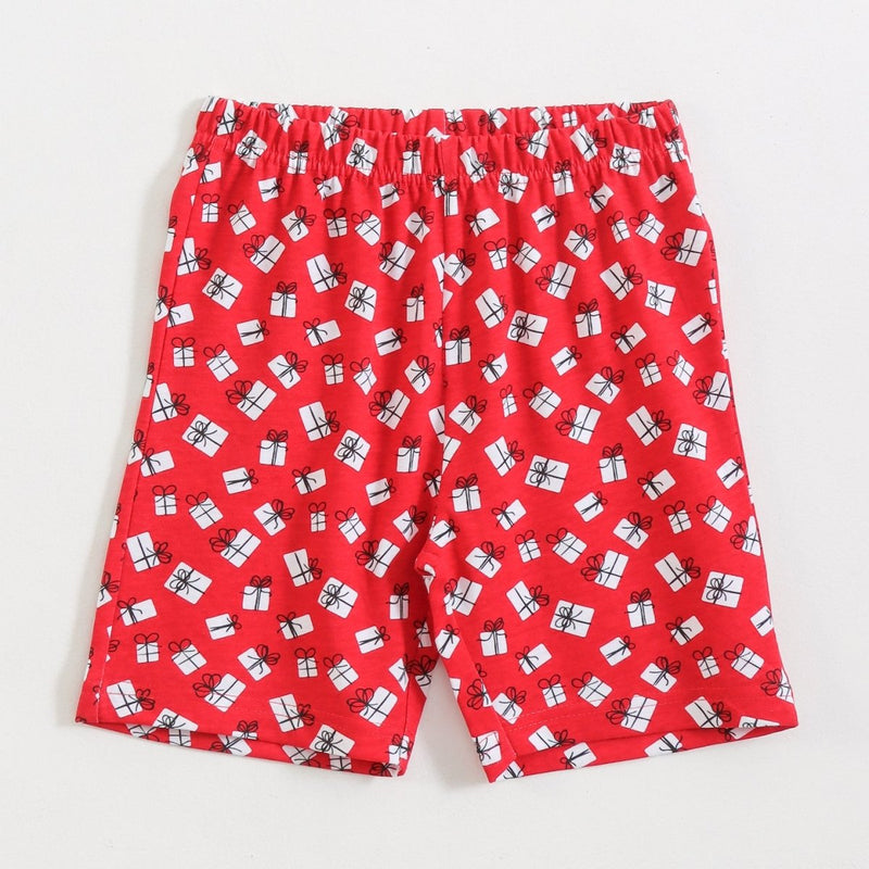 Red Delight Shorts Set print detail — kids 1-7y | A Tiny Bee