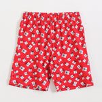 Red Delight Shorts Set print detail — kids 1-7y | A Tiny Bee