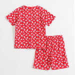 Red Delight Shorts Set fabric and fit close-up | A Tiny Bee
