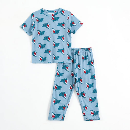 Shark Splash Pajama Set (Unisex) - A Tiny Bee