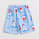 Sharky Splash Shorts Set elastic-waist shorts — front view | A Tiny Bee