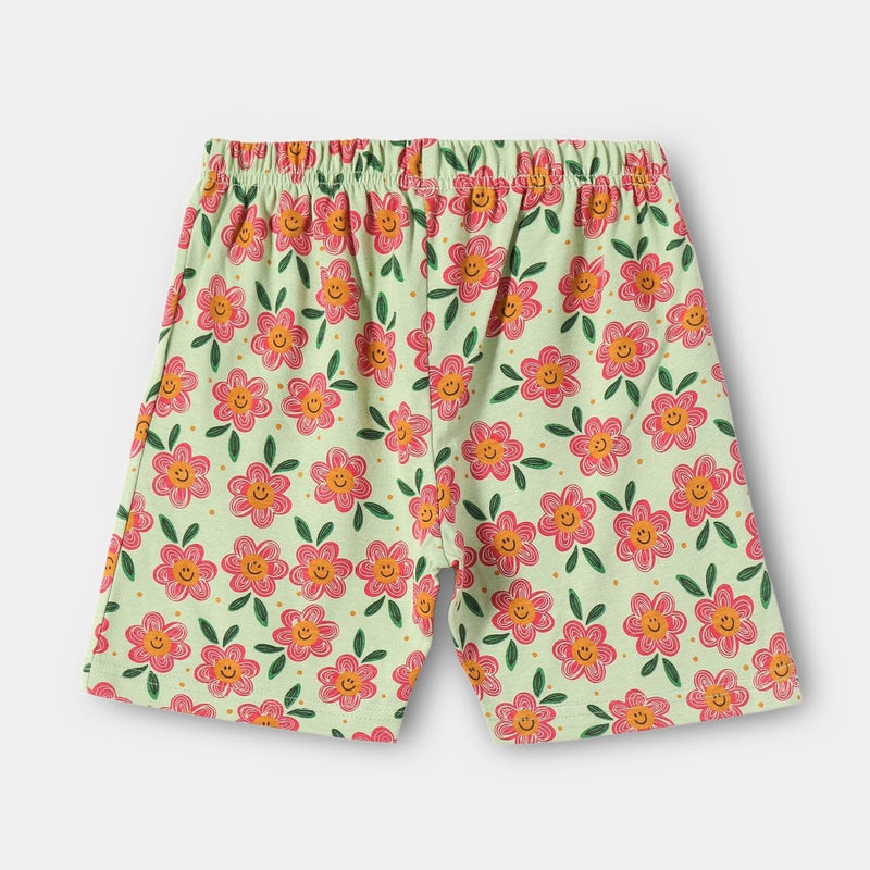 Smiley Flower Shorts Set color detail | A Tiny Bee kidswear