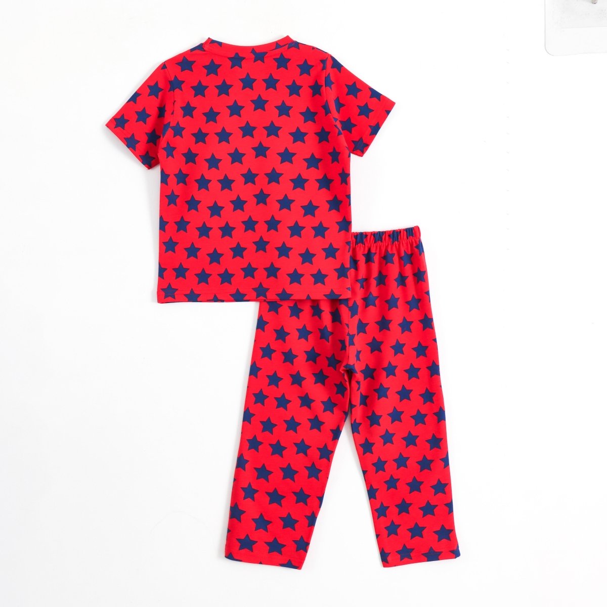 Starry Red Pajama Set (Unisex) - A Tiny Bee