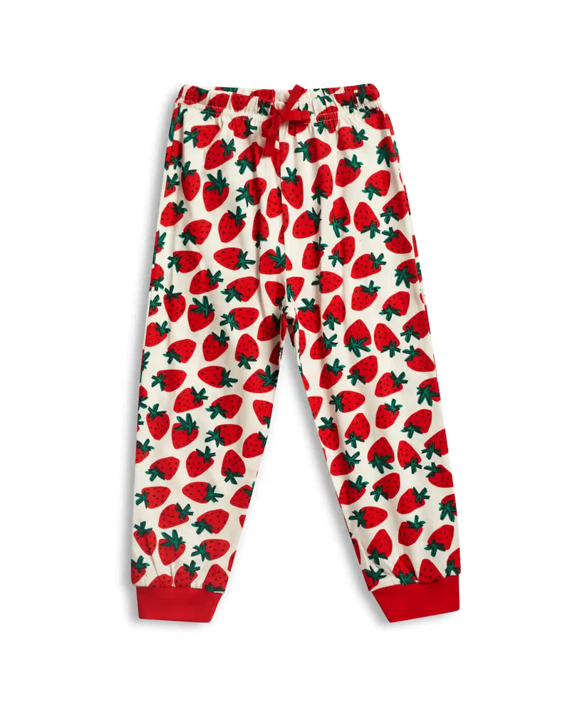 Strawberry Girls Pajama Set Shorts Set styled on child — A Tiny Bee kidswear