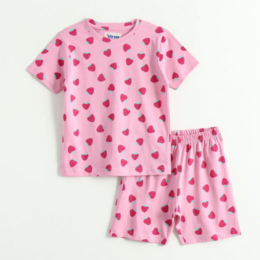 Strawberry Patch Shorts Set (Unisex) - A Tiny Bee