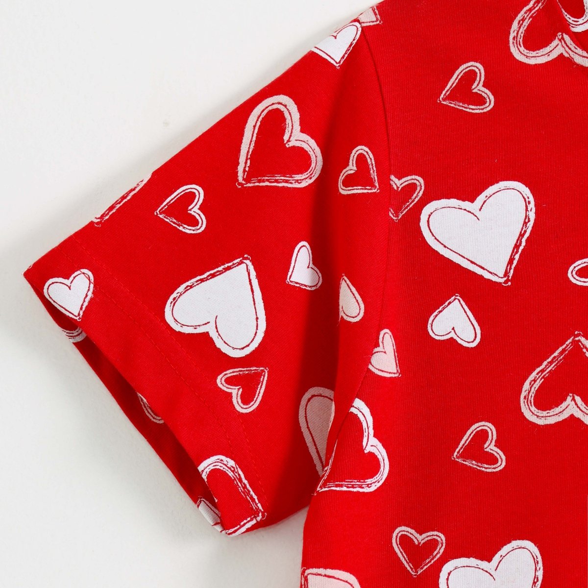 Sweet Hearts Shorts Set side view — unisex kids 1-7y | A Tiny Bee