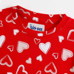 Sweet Hearts Shorts Set fabric and fit close-up | A Tiny Bee
