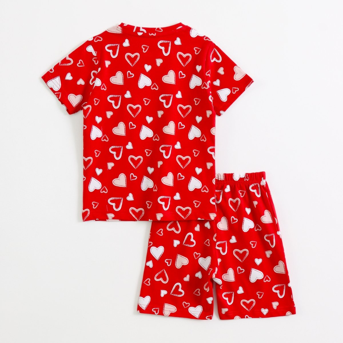 Sweet Hearts Shorts Set unisex kidswear — back view | A Tiny Bee