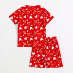 Sweet Hearts Shorts Set unisex kidswear — back view | A Tiny Bee