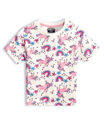 Unicorn Party Girls Shorts Set styled on child — A Tiny Bee kidswear
